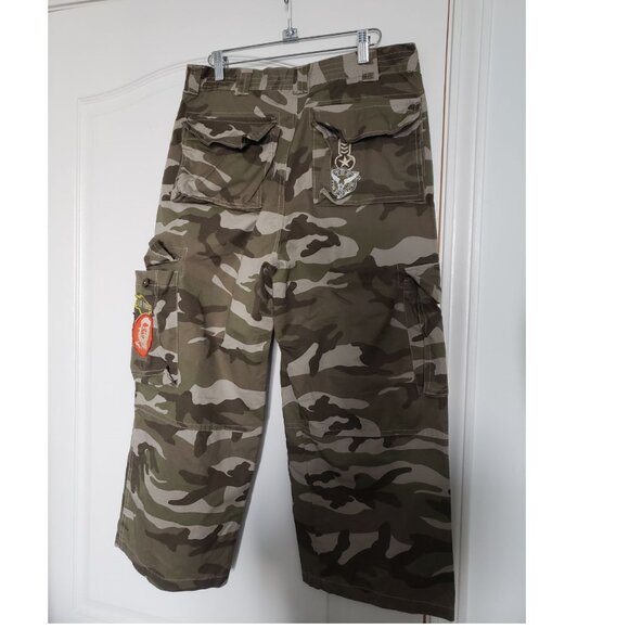 Mens Army Green Camo Pants Size 32 - Picture 6 of 9
